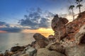 Sunset over atlantic ocean at Gran Canaria Royalty Free Stock Photo