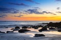 Sunset over atlantic ocean at Gran Canaria island Royalty Free Stock Photo