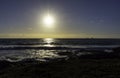 Sunset over the Atlantic Ocean near Padstow, Cornwall, England,UK Royalty Free Stock Photo