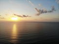 Sunset over Atlantic Ocean, Riviera Maya, Mexico Royalty Free Stock Photo