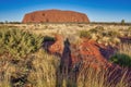 Sunset over the Australian Outback. Mountains and blue sky