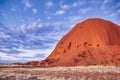 Sunset over the Australian Outback. Mountains and blue sky