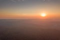 Sunset over Autumn forest. Aerial view autumn landscape Royalty Free Stock Photo