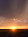 Sunset over the Badlands of South Dakota Royalty Free Stock Photo