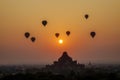 Sunset over Bagan, Myanmar Royalty Free Stock Photo