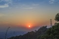 Sunset over baiyun mountain of guangzhou china
