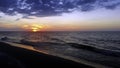 Sunset over Baltic Sea - Lubiatowo Royalty Free Stock Photo