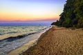 Sunset over Baltic Sea in Lubiatowo, Poland