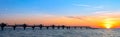 Sunset over the Baltic Sea in Mi?dzyzdroje. Poland Royalty Free Stock Photo