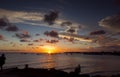 Sunset over Barbados West Coast Royalty Free Stock Photo