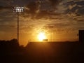 Sunset over Baseball Diamond