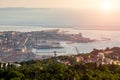 Sunset over the bay in Trieste Royalty Free Stock Photo