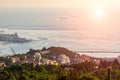 Sunset over the bay in Trieste Royalty Free Stock Photo