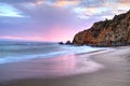 Sunset over the beach at Crescent Bay in Laguna Beach Royalty Free Stock Photo