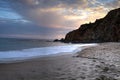 Sunset over the beach at Crescent Bay in Laguna Beach Royalty Free Stock Photo