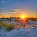 Sunset over beach houses, st. Augustine, Florida Royalty Free Stock Photo