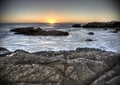 Sunset over beach at Leo Carillo Royalty Free Stock Photo