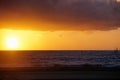 Sunset over the beach in Los Angeles, California Royalty Free Stock Photo