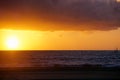 Sunset over the beach in Los Angeles, California Royalty Free Stock Photo