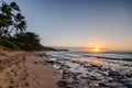 Sunset over Sunset Beach Oahu, Hawaii Royalty Free Stock Photo