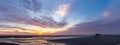 Sunset over the beach at St. Peter Ording Royalty Free Stock Photo