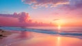 sunset over the beach Royalty Free Stock Photo