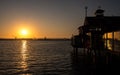 Sunset over beachfront homes at San Diego Royalty Free Stock Photo