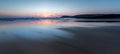 Sunset over beautiful deserted beach, Constantine Bay, Cornwall Royalty Free Stock Photo