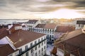 Sunset over beautiful Lisbon, capital city of Portugal