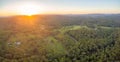 Sunset over beautiful rural area. Royalty Free Stock Photo