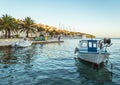 Sunset over beautiful town Hvar, Hvar island, Croatia Royalty Free Stock Photo