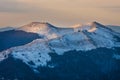 Sunset over Bieszczady Mountains, Poland Royalty Free Stock Photo