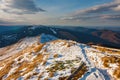 Sunset over Bieszczady Mountains, Poland Royalty Free Stock Photo