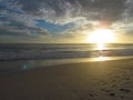 Sunset over the Big Beach - Arraial do Cabo Royalty Free Stock Photo