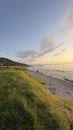 Sunset over the Black Sea, TÃ¼rkiye, beach and sea at sunset.