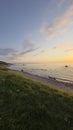 Sunset over the Black Sea, TÃ¼rkiye, beach and sea at sunset.