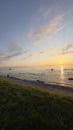 Sunset over the Black Sea, TÃ¼rkiye, beach and sea at sunset.