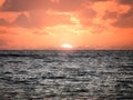 Sunset over blacksand beach near Waimea Royalty Free Stock Photo