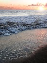 Sunset over blacksand beach near Waimea Royalty Free Stock Photo