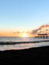 Sunset over blacksand beach near Waimea Royalty Free Stock Photo