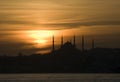 Sunset over the Blue Mosque Royalty Free Stock Photo