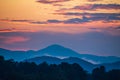 Sunset over Blue Ridge Mountains in Hendersonville, NC Royalty Free Stock Photo