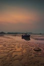 Sunset over Boats in Poole Harbour Royalty Free Stock Photo