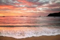 a sunset over a body of water on Waya Island in Fiji