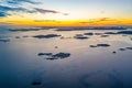 Sunset over Bohuslan coast near Stromstad in Sweden