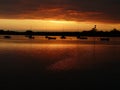 Sunset over Bosham creek, Chichester harbour. England, UK. Royalty Free Stock Photo