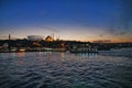 Sunset over Bosphorus channel, view over sea