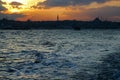Sunset over Bosphorus, Istanbul, Turkey Royalty Free Stock Photo