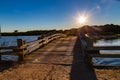 Sunset over the bridge of Chappaquiddick Royalty Free Stock Photo