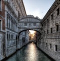 Sunset over the Bridge of Sighs Royalty Free Stock Photo